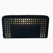 Studded Zip Around Wallet in Black by ALIBI