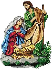 Crafting Spark Counted Cross-Stitch Kit on Plastic Canvas with Birth of Christ. Gorgeous Ornament 7.09x9.45 inches 155CS. Perfect for Embroidery & Needlework Amateurs