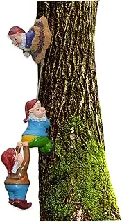 Climbing Gnomes Tree Hugger Tree Climbing Gnome Garden Decoration Gnomes Hugger Garden Ornament Outdoor Sculpture for Fence Decor-
