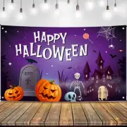 , Scary Happy Halloween Backdrop - XtraLarge, 72x44 Inch | Spooky Pumpkin Hap...