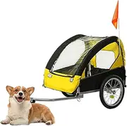 Dog Trailer, Pet Bicycle Trailer, 2 in 1 Bike Trailer and Stroller, Outdoor Storage and Transport Sturdy Quick-Release Dog Stroller
