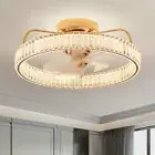 20'' Modern Ceiling Fans Chandelier Remote Control 6 Wind Speeds 3-Color Light