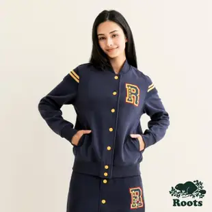 【Roots】Roots女裝- 戶外探險家系列 刺繡棒球外套(軍藍色)