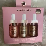 Marie Claire Radiant Trio 3 Pc Blush, Glow & Bronzer Drops 0.67 oz/ 20 ml each
