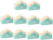 Zerodeko 10pcs Cute House Shaped Party Favor Boxes for Birthday Gatherings Weddings Holiday Celebrations for Cookies Candy Sweets Convenient Folding Design