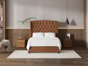 My Style Winged Headboard & Slimline Base - Double / Gingerbread / Standard Base