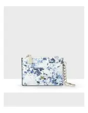 [Madison Accessories] Hannah Zip Card Case with Chain Clip in Blue