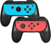 T Tersely Grips for Nintendo Switch Joycon Controller 2 Pack - Game Accessories Joy-Con Handheld Joystick Remote Control Holder Joy Con Kit (Black+Black)