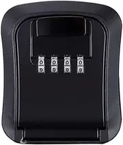 Key Storage Lock Box Wall Mounted 4-Digit Combination Retrievable Password Key Safe Box Resettable Code Key Holder Hider Black