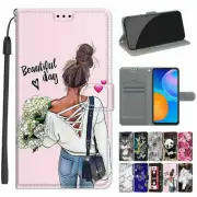 Flip Painted Leather Wallet Phone Case For Samsung S7 S8 S9 S10 S20 FE S21 Ultra