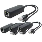 4-Pack 5V Gigabit PoE Splitter USB C 48V to 5V 2.4A Adaper IEEE 802.3af Compl...