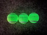 Glow in The Dark Tennis Ball Dog Toy, Light Up Tennis Ball for Small-Medium Size Dogs 3 Pack
