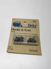 Dritz Vintage Hooks & Eyes Steel Size 1 (14 hook/eyes) New Unopened 1987