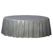 Plastic Round Tablecover - Silver