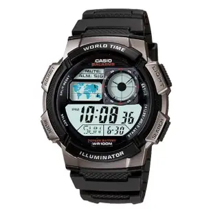 【CASIO 卡西歐】模擬飛機儀表板環球數位電子錶(AE-1000W)