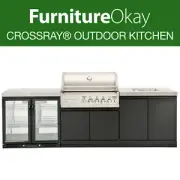 CROSSRAY® 4-Burner BBQ Outdoor Kitchen Stainless Steel Outdoor Barbecue Grill