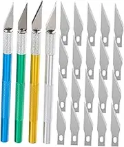 GARIOUANS 4 Sets Carving Craft Knife Blade pen Precision Hobby Craft Knives Kit Knives for Scrapbooking Knives for Art Knives for Stencil Cutting Tool for Paper Crafts Aluminum