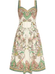 [Etro] Etro-Abito Midi Stampa Floreale Con Scollo A Cuore-Donna 44 IT