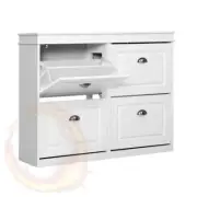 Artiss Shoe Rack Cabinet 24 Pairs 4-tier White Paul