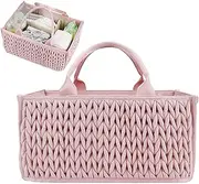 Portable Nappy Caddy Nursery Storage Bin | Organiser Basket for Baby Nappies Wipes Lotion and Toy Perfect for or Baby Shower with Handles and Compartments for Baby
