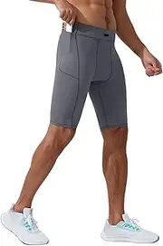 [Wayonge] Men's Sports Leggings Stretchy Men's 5-Inch Compression Shorts for Running and Training Workout and Exercise