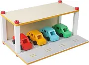 Wooden Toy Parking Lot with Car, Vehicle Role Play Toy, Educational Toys Garage Toy Pretend Play for Children