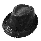Kids Boys Girls Sequins Sparkle Fancy Dress Up Fedora Hat Hip-Hop Jazz Dance AU