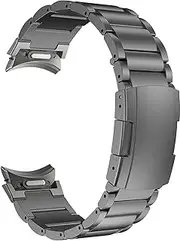 [MaKTech] Titanium Band for Galaxy Watch 7 FE,[No Gap] Metal Bracelet Strap with Spring Button,for Samsung Galaxy Watch 7 FE 6 5 4,40/42/43/44/45/46/47mm (Gray)