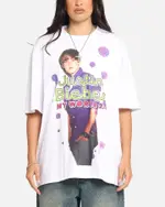 [JUSTIN BIEBER] Justin Bieber My World T-shirt White - Size XL XL White