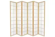 Zen Room Divider Screen Natural 6 Panel