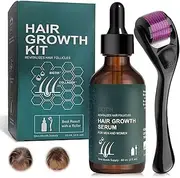 60 ml Hair Growth Serum for Men and Women, with 0.5 mm Roller, Hair Growth Serum, Hair Care Product, Scalp and Hair Strengthening Oil, Anti-Hair Loss, Promotes Thicker and Stronger Hair