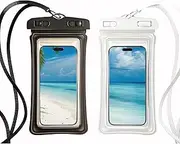 MUTORE Waterproof Mobile Phone Case Pack of 2, Universal IPX8 Waterproof Mobile Phone Case for Swimming, Underwater Mobile Phone Case for iPhone 16 15 14 13 ProMax, Samsung, Xiaomi, Huawei etc. up to