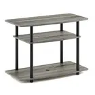 Furinno Turn-N-Tube No Tools Wood 3-Tier TV Stand for TV up to 32" in Oak Gray