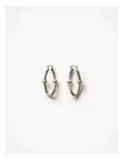 [Trenery] Signature Link Huggie Earrings in Silver