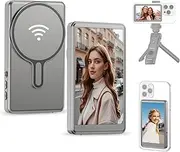 Phone Vlog Selfie Monitor Screen 4.02 inch FHD Screen Rear Camera Monitor for Live Streaming,TikTok,Compatible with iPhone Android,Metal Gray