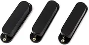 Mikinona 3pcs Black Guitar Pickup Cover Set with Copper Eyes No Holes Design Compatible with Electric Guitars Durable and Accessory for Musicians
