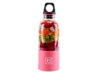 Multi-function 500mL 4 Blades USB Electric Fruit Juicer Smoothie Maker Blender Juice Bottle Cup Machine-PINK