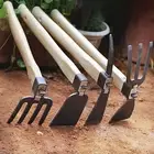 Gardening Hoe with Wooden Handle Farmland Weeding Tool Steel Garden Hand