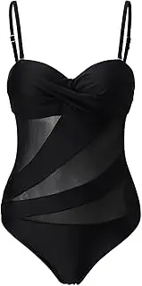 [Generic] Round Dress Swimsuit Wrap WomenBikini Swimsuit Patchwork Vintage Mesh Ruched Piece Front Retro Halter Set Two Swimwears Cow Bikini
