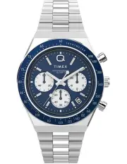 [Timex] Q Diver Chrono Stainless Steel Watch in Silver