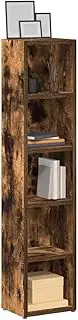 CD Cabinets 2 pcs Smoked Oak 21x16x93.5 cm Engineered Wood, Modern Style Media Storage with 5 Compartments Each for CDs, DVDs, Blu-rays, Sturdy and Moisture-Resistant