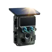 VOOPEAK Trail Camera Solar Powered, Dual Lens 60MP 4K 30FPS Bluetooth Game Ca...
