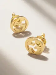 [Gucci] Gucci - Interlocking G 18-karat Gold Earrings - One size One size Gold