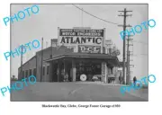OLD LARGE PHOTO GLEBE NSW GEORGE FOSTER GARAGE ATLANTIC OIL PURR PULL c1930