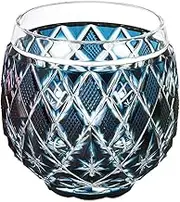 Satsuma Kiriko 45050520 Old Glass (Barrel Shape), Indigo