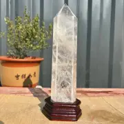 3LBNatural Pure Clear Quartz Crystal Point Tower Obelisk Wand Reiki Stone Heali