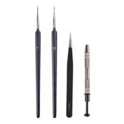 4 Pieces Keyboard Lube include Tweezers 4-Claw Grabber Lube Pan Lube Brushes