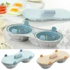 Microwave Double Cup Egg Poacher Kitchen Cookware Egg Cooker Mould Steamer Tool