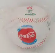 Coca-Cola Mini Bola Olimpica Atlanta 1996 Olympics Plush Baseball Toy VTG Coke