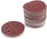 Sandpaper Discs 100Pcs 8 Holes 125mm / 5 Inch Round Polishing Random Orbit Sander Hook Set 20 x 60/80/100/120/240 Grit